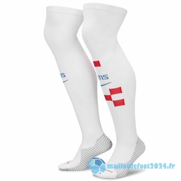 Nouveau Domicile Chaussette Croatie 2022 Blanc