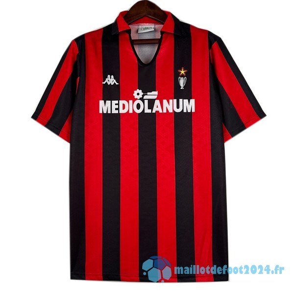 Nouveau Domicile Maillot AC Milan Retro 1988 1990 Rouge Noir