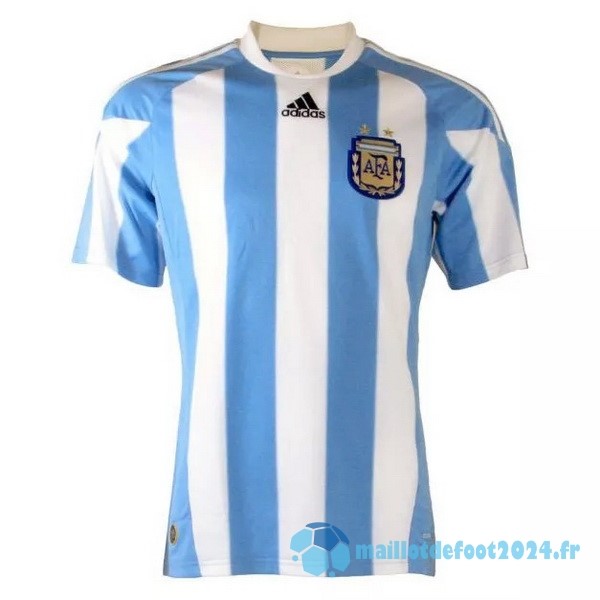 Nouveau Domicile Maillot Argentine Retro 2010 Bleu