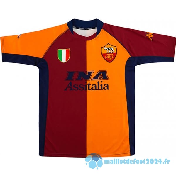 Nouveau Domicile Maillot As Roma Retro 2001 2002 Orange