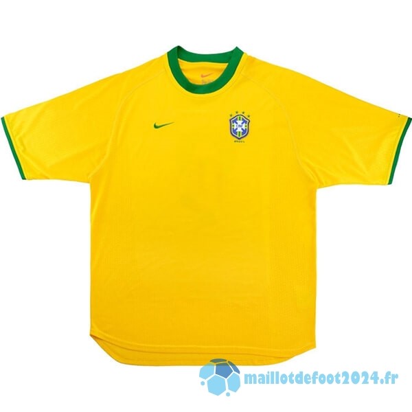 Nouveau Domicile Maillot Brésil Retro 2000 Jaune