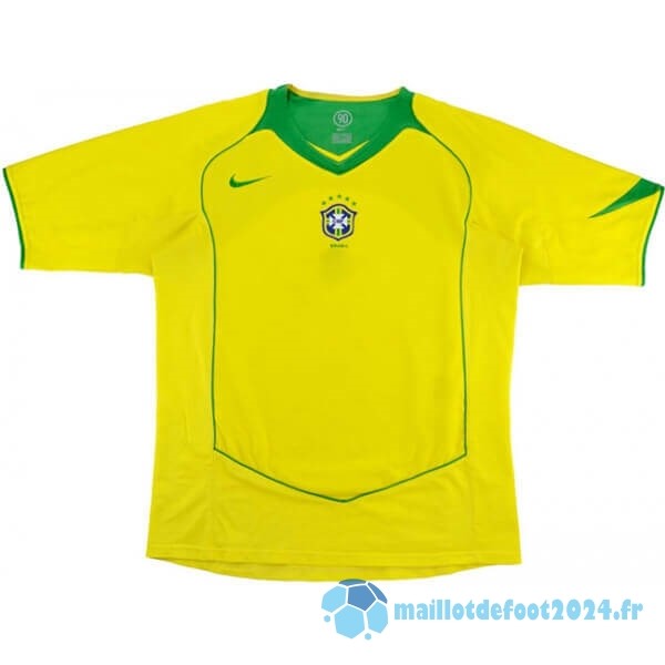 Nouveau Domicile Maillot Brésil Retro 2004 Jaune