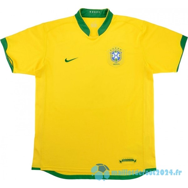 Nouveau Domicile Maillot Brésil Retro 2006 Jaune