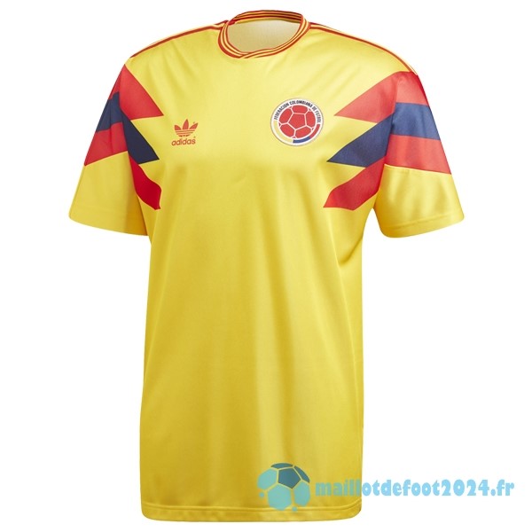 Nouveau Domicile Maillot Columbia Retro 1990 Jaune