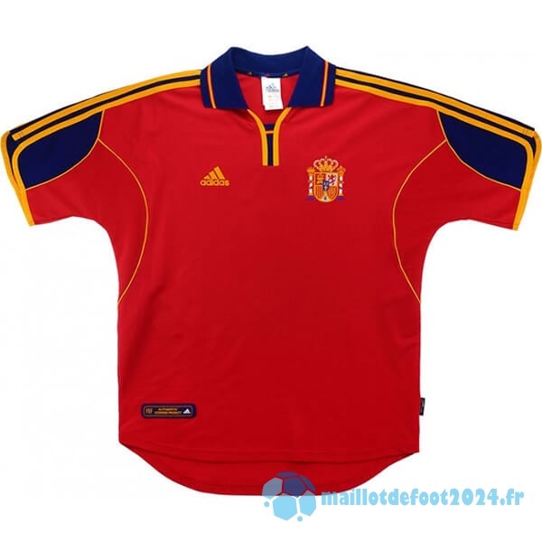 Nouveau Domicile Maillot Espagne Retro 2000 Rouge