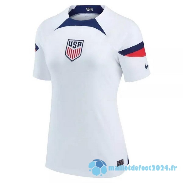 Nouveau Domicile Maillot Femme Estados Unidos 2022 Blanc