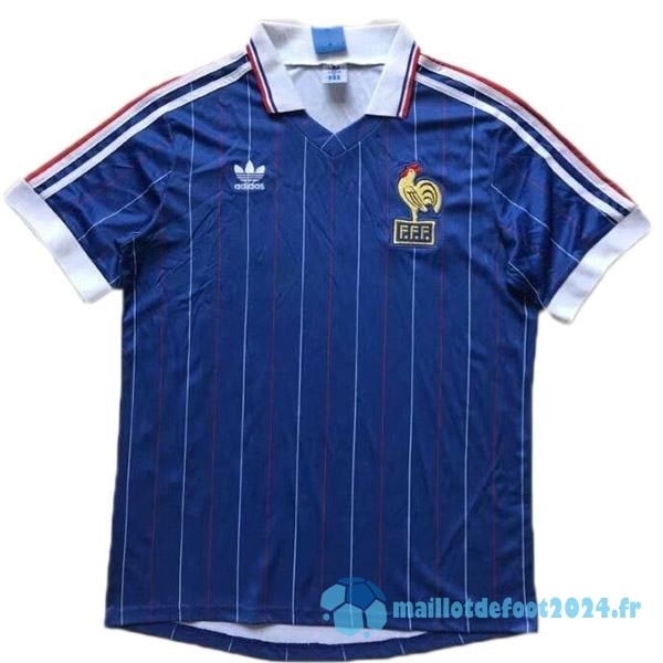 Nouveau Domicile Maillot France Retro 1980 1982 Bleu