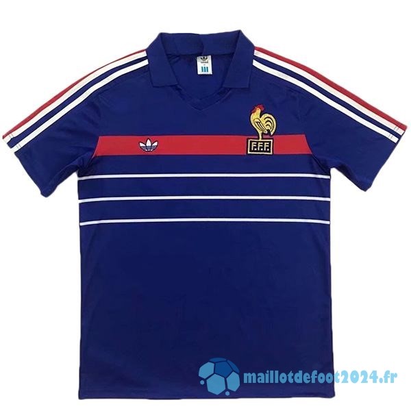 Nouveau Domicile Maillot France Retro 1983 1985 Bleu