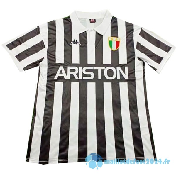 Nouveau Domicile Maillot Juventus Retro 1984 Noir Blanc