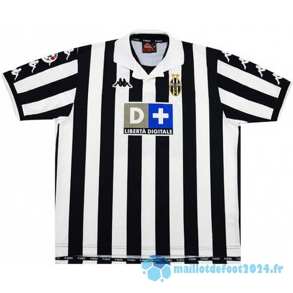 Nouveau Domicile Maillot Juventus Retro 1999 2000 Noir Blanc