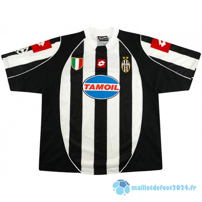 Nouveau Domicile Maillot Juventus Retro 2002 2003 Noir Blanc