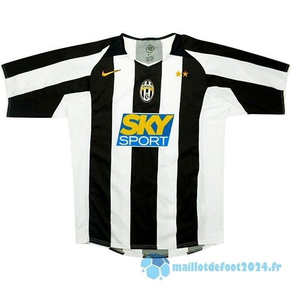 Nouveau Domicile Maillot Juventus Retro 2004 2005 Noir Blanc