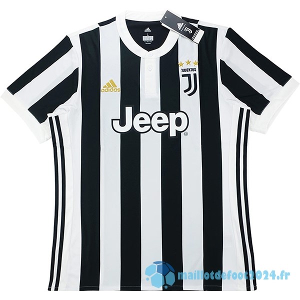 Nouveau Domicile Maillot Juventus Retro 2017 2018 Noir Blanc