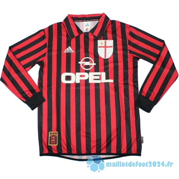 Nouveau Domicile Maillot Manches Longues AC Milan Retro 1999 2000 Rouge