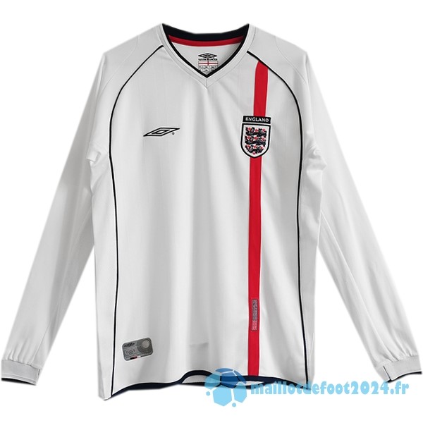 Nouveau Domicile Maillot Manches Longues Angleterre Retro 2002 Blanc