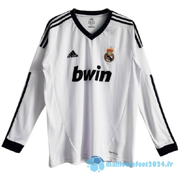 Nouveau Domicile Maillot Manches Longues Real Madrid Retro 2012 2013 Blanc