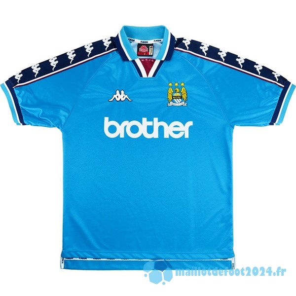 Nouveau Domicile Maillot Manchester City Retro 1997 1999 Bleu