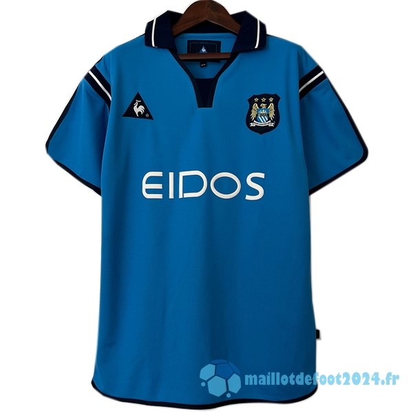 Nouveau Domicile Maillot Manchester City Retro 2001 2002 Bleu