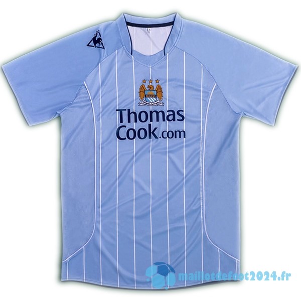 Nouveau Domicile Maillot Manchester City Retro 2007 2008 Bleu