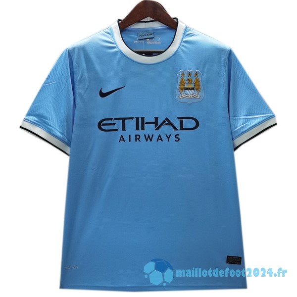 Nouveau Domicile Maillot Manchester City Retro 2013 2014 Bleu