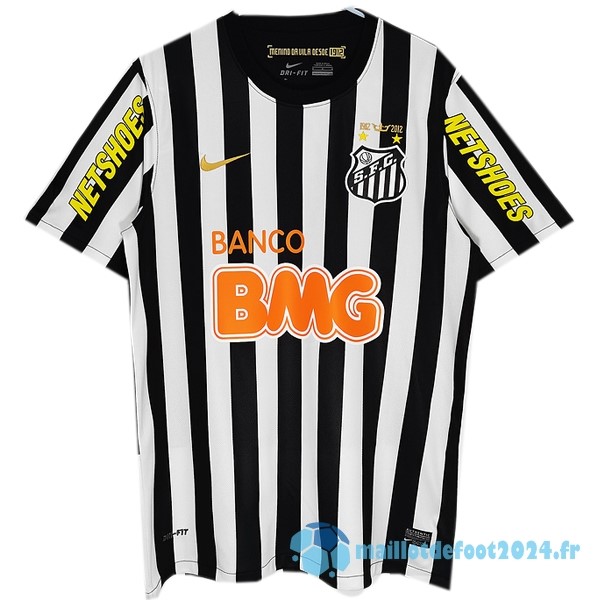 Nouveau Domicile Maillot Santos Retro 2013 Noir Blanc