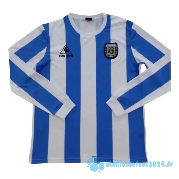 Nouveau Domicile Manches Longues Argentine Retro 1986 Bleu