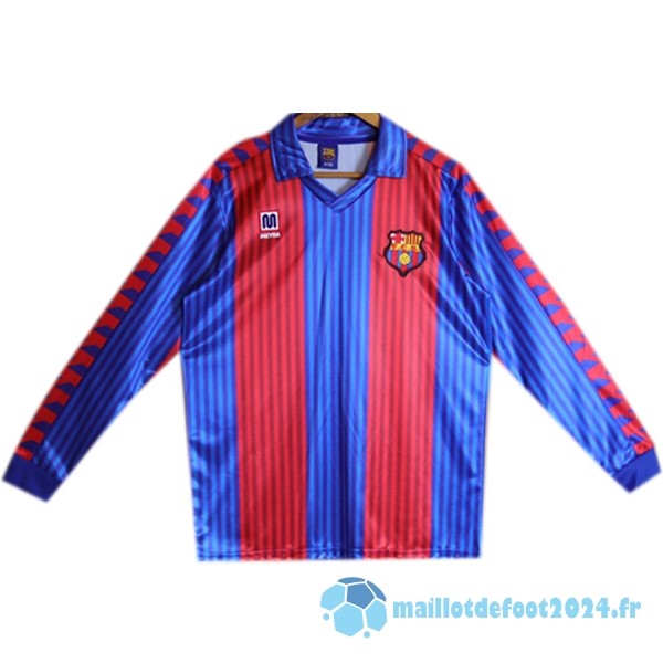 Nouveau Domicile Manches Longues Barcelona Retro 1991 1992 Bleu Rouge