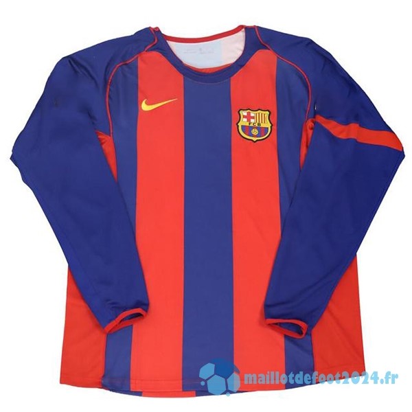 Nouveau Domicile Manches Longues Barcelona Retro 2004 2005 Bleu Rouge