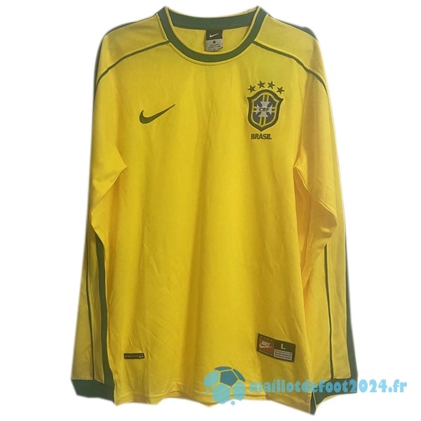 Nouveau Domicile Manches Longues Brésil Retro 1998 Jaune