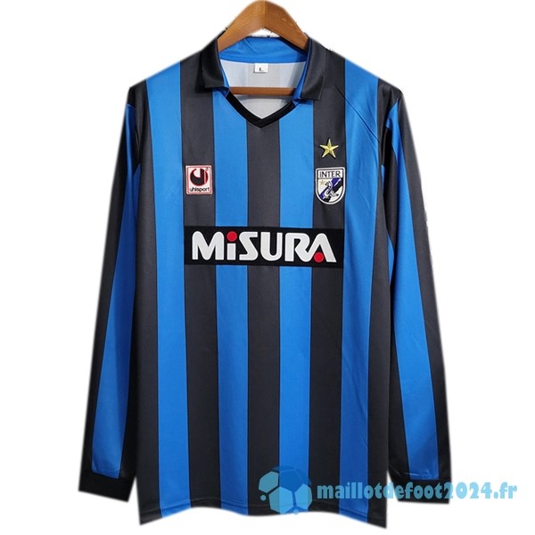 Nouveau Domicile Manches Longues Inter Milán Retro 1988 1989 Bleu