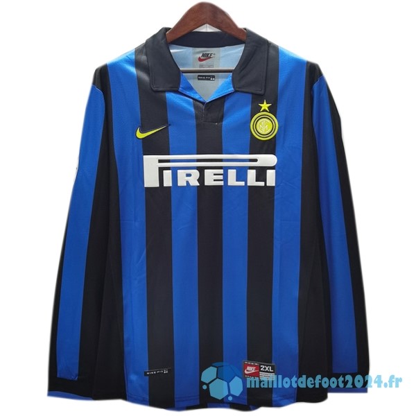 Nouveau Domicile Manches Longues Inter Milán Retro 1998 1999 Bleu