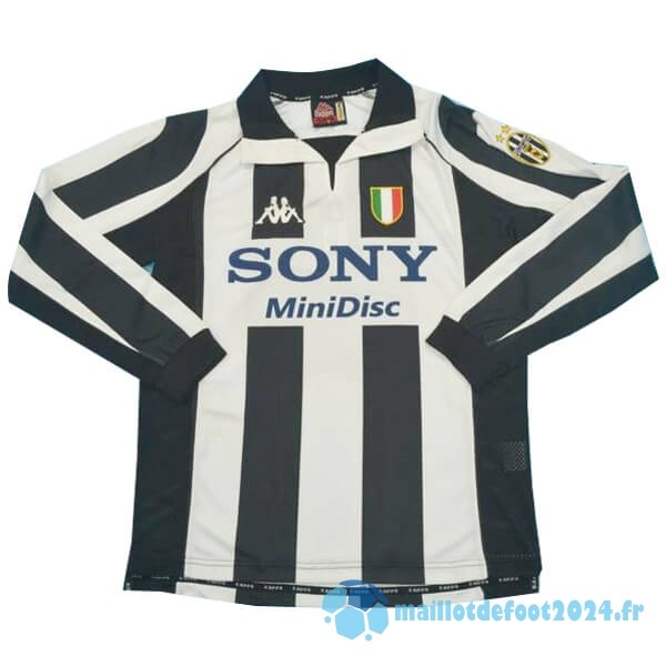 Nouveau Domicile Manches Longues Juventus Retro 1997 1998 Noir Blanc