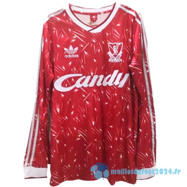 Nouveau Domicile Manches Longues Liverpool Retro 1989 1991 Rouge