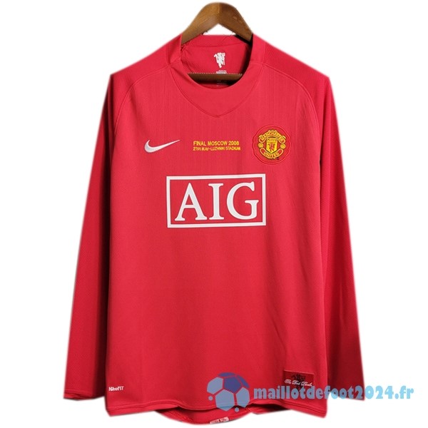 Nouveau Domicile Manches Longues Manchester United Finales Retro 2007 2008 Rouge