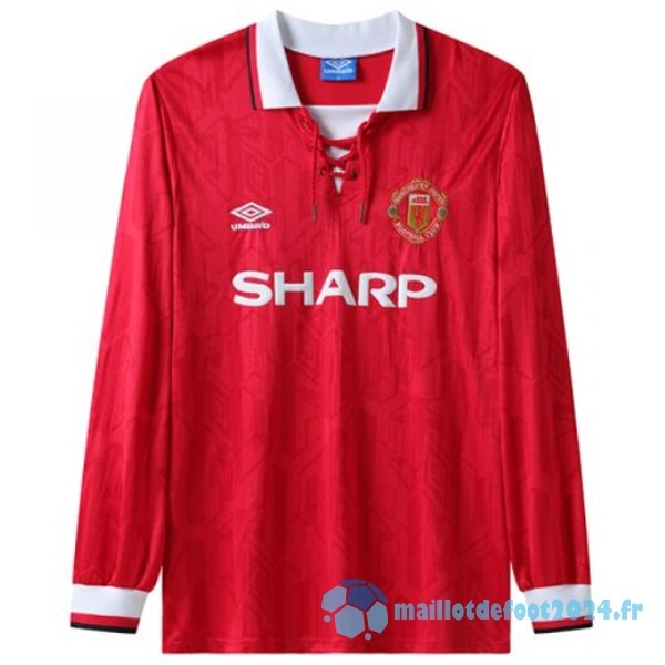 Nouveau Domicile Manches Longues Manchester United Retro 1992 1994 Rouge