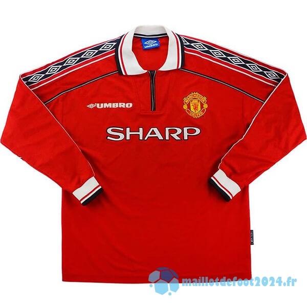 Nouveau Domicile Manches Longues Manchester United Retro 1998 1999 Rouge