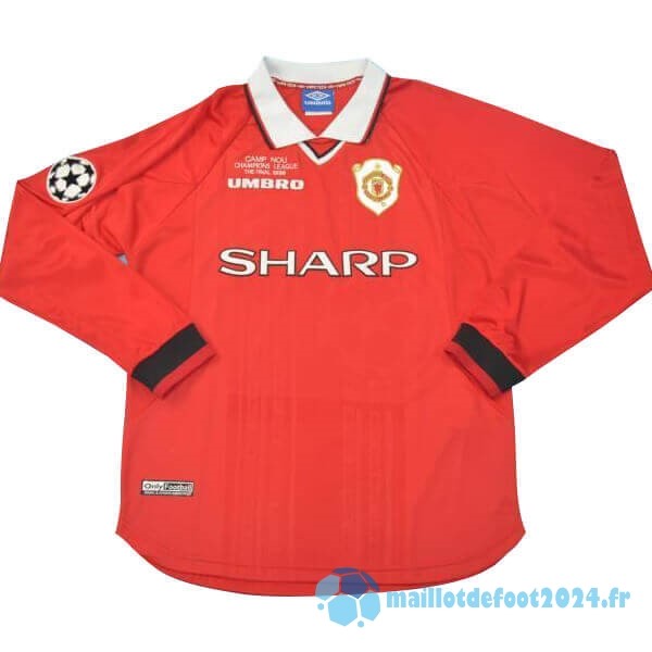 Nouveau Domicile Manches Longues Manchester United Retro 1999 Rouge