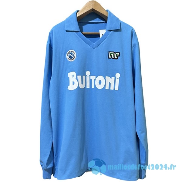 Nouveau Domicile Manches Longues Napoli Retro 1986 1987 Bleu