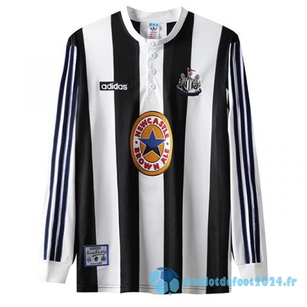 Nouveau Domicile Manches Longues Newcastle United Retro 1995 1997 Blanc