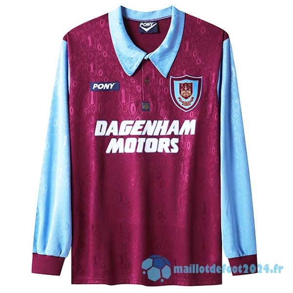 Nouveau Domicile Manches Longues West Ham United Retro 1995 1997 Rouge