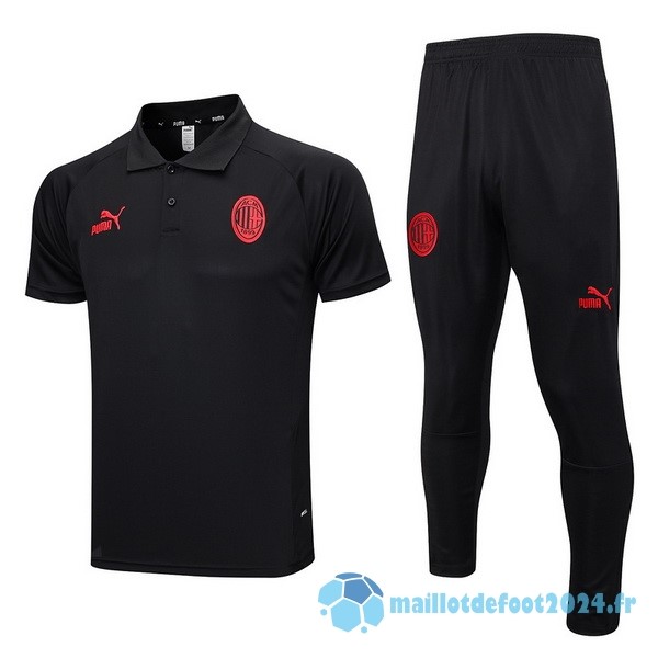 Nouveau Ensemble Complet Polo AC Milan 2023 2024 Noir