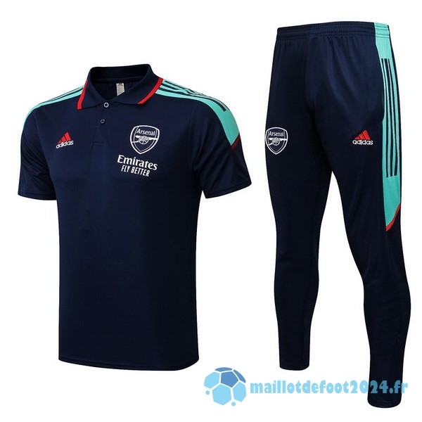 Nouveau Ensemble Complet Polo Arsenal 2022 2023 Bleu Marine Vert