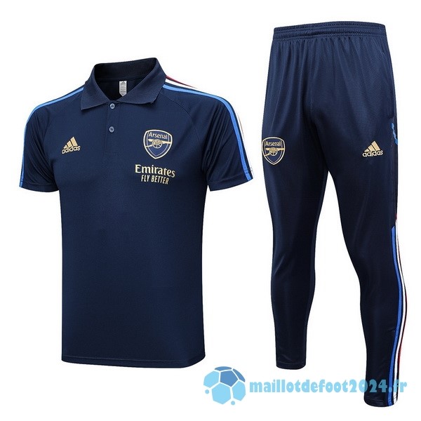 Nouveau Ensemble Complet Polo Arsenal 2023 2024 Bleu Marine