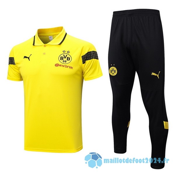 Nouveau Ensemble Complet Polo Borussia Dortmund 2023 2024 Jaune Noir