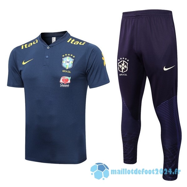 Nouveau Ensemble Complet Polo Brésil 2022 Bleu Marine