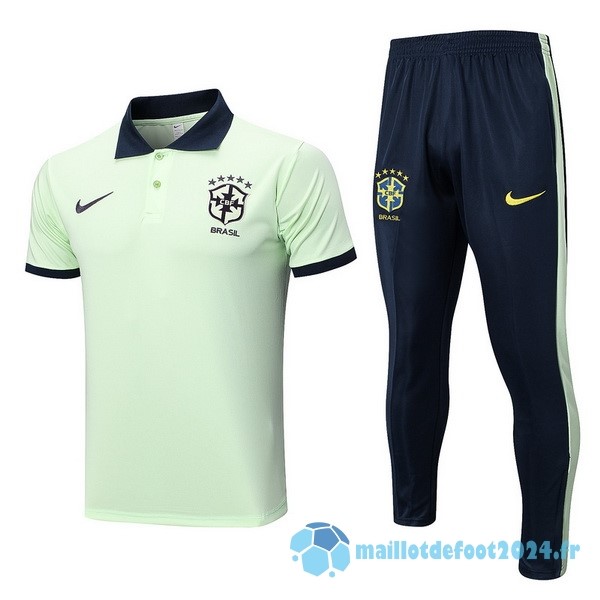 Nouveau Ensemble Complet Polo Brésil 2022 Vert Bleu Marine