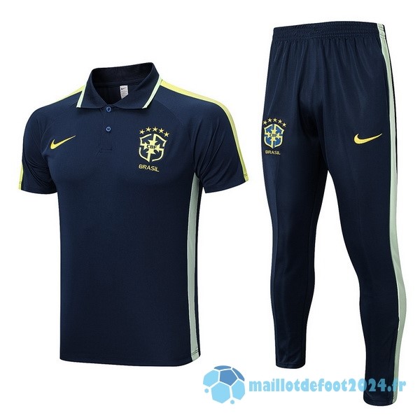 Nouveau Ensemble Complet Polo Brésil 2023 Bleu Marine Vert