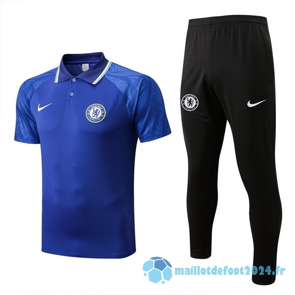 Nouveau Ensemble Complet Polo Chelsea 2022 2023 Bleu I Noir