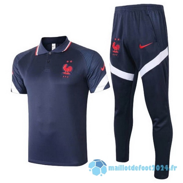 Nouveau Ensemble Complet Polo France 2020 Bleu Marine