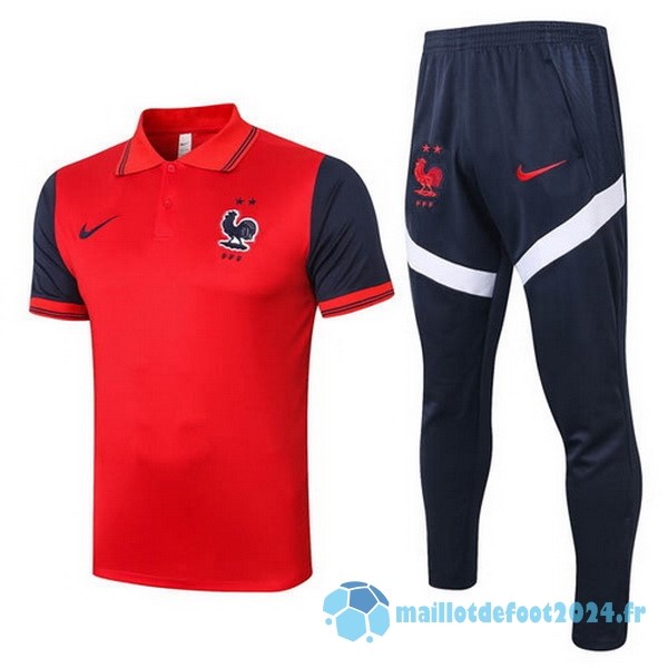 Nouveau Ensemble Complet Polo France 2020 Rouge Noir